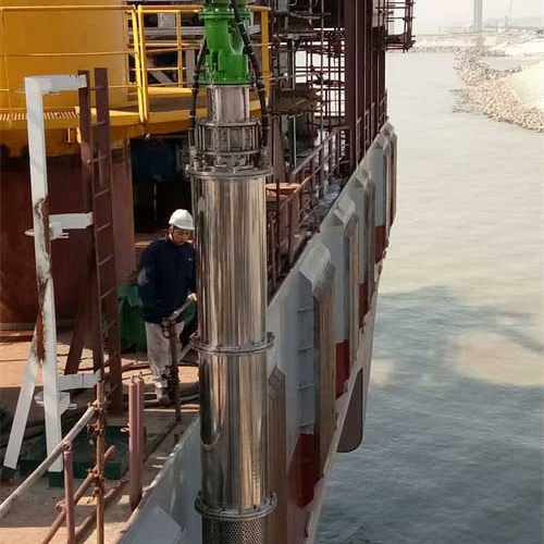 海上石油平台海水潜水泵安装现场